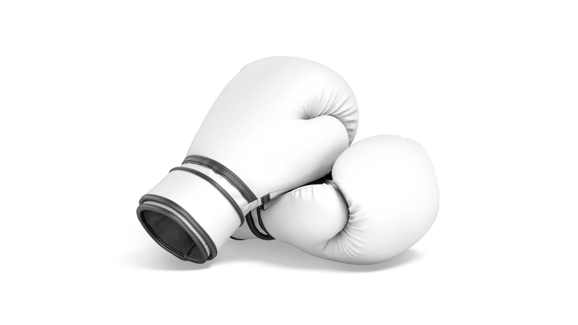 White Leather Boxing Gloves - punch sparring kickboxing equipment 3D Model .c4d .max .obj .3ds .fbx .stl .blend 