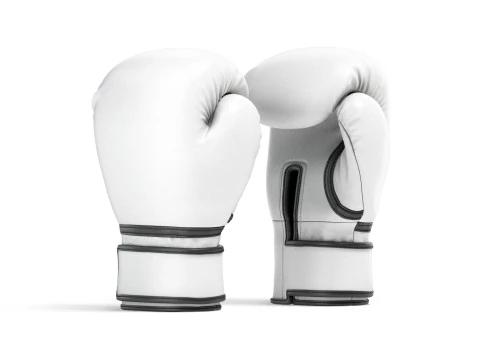 White Leather Boxing Gloves - punch sparring kickboxing equipment 3D Model