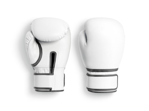 White Leather Boxing Gloves - punch sparring kickboxing equipment 3D Модель