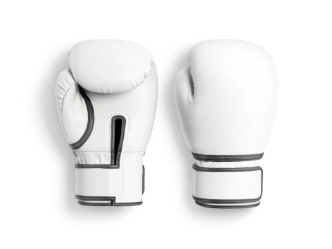 White Leather Boxing Gloves - punch sparring kickboxing equipment 3D Model