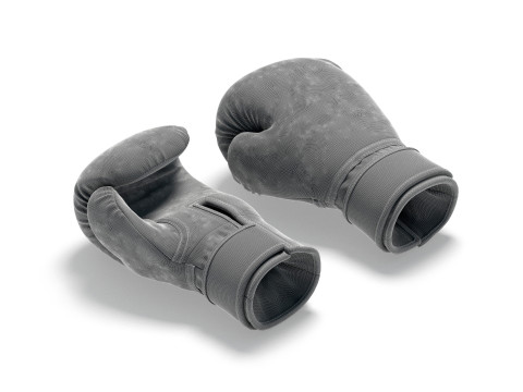 White Leather Boxing Gloves - punch sparring kickboxing equipment 3D Модель