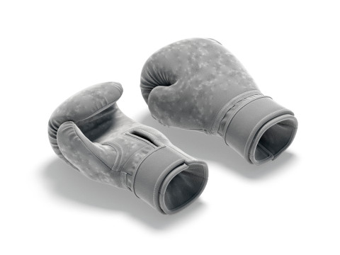 White Leather Boxing Gloves - punch sparring kickboxing equipment 3D Модель