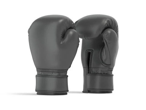 Black Leather Boxing Gloves - punch training kickboxing equipment 3D Model