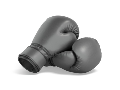 Black Leather Boxing Gloves - punch training kickboxing equipment 3D Модель