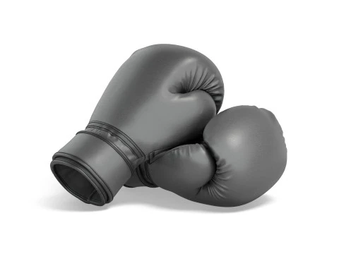 Black Leather Boxing Gloves - punch training kickboxing equipment 3D Model