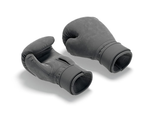 Black Leather Boxing Gloves - punch training kickboxing equipment 3D Модель