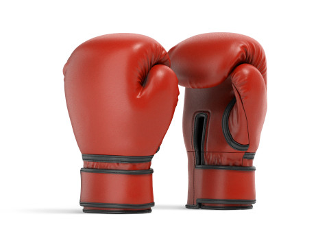 Red Leather Boxing Gloves - punch sparring kickboxing equipment 3D Model