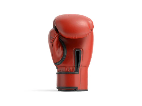 Red Leather Boxing Gloves - punch sparring kickboxing equipment 3D Model