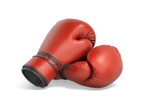 Red Leather Boxing Gloves - punch sparring kickboxing equipment Modello 3D