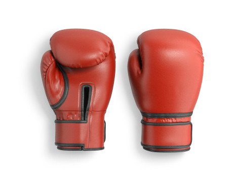 Red Leather Boxing Gloves - punch sparring kickboxing equipment Modello 3D