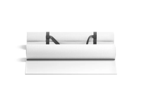 White Half Folded 2 Types Yoga Mat - meditation tourism rolled yogamat set 3D Model