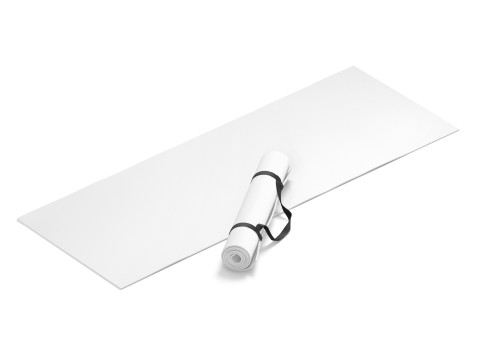 White Unfolded Rolled Yoga Mat Set - lying fitness pilates folded karemat 2 types Modello 3D