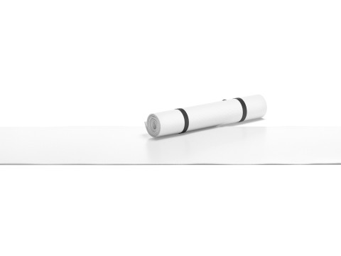 White Unfolded Rolled Yoga Mat Set - lying fitness pilates folded karemat 2 types Modello 3D
