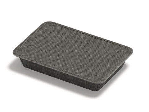 Transparent Plastic Beef Pack - raw meat steak wrapped tray 3D Model