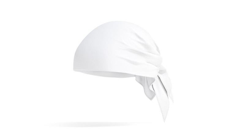 White Head Wrap Bandana - fabric hipster kerchief Modelo 3D .c4d .max .obj .3ds .fbx .stl .blend