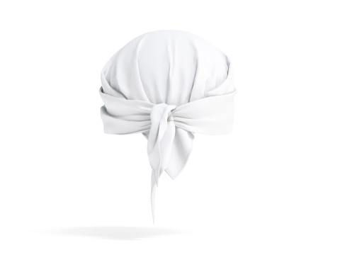 White Head Wrap Bandana - fabric hipster kerchief 3D 모델
