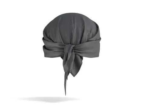 Black Headwrap Bandana - cotton pirate headscarf cap 3D Model