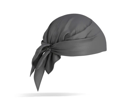 Black Headwrap Bandana - cotton pirate headscarf cap 3D Model