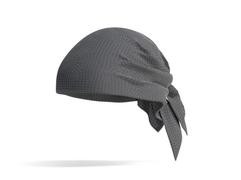Black Headwrap Bandana - cotton pirate headscarf cap 3D Модель