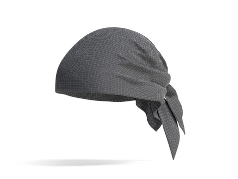 Black Headwrap Bandana - cotton pirate headscarf cap 3D Model
