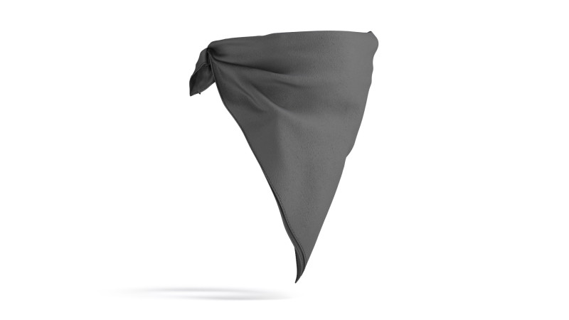 Black Face Protection Bandana - cotton mask scarf 3D 모델 .c4d .max .obj .3ds .fbx .stl .blend