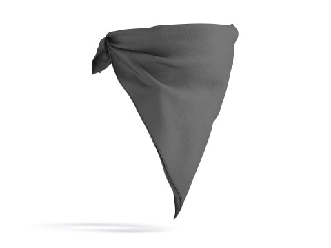 Black Face Protection Bandana - cotton mask scarf 3D Model
