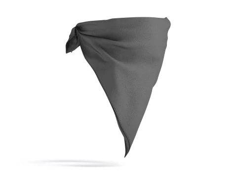 Bandana do ochrony twarzy Czarna - bawełniana chusta na maskę Model 3D