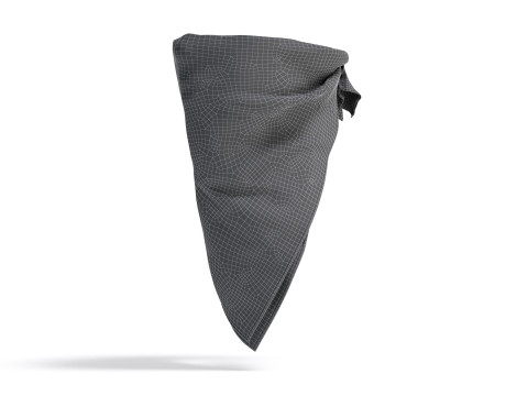 Black Face Protection Bandana - cotton mask scarf 3D 모델