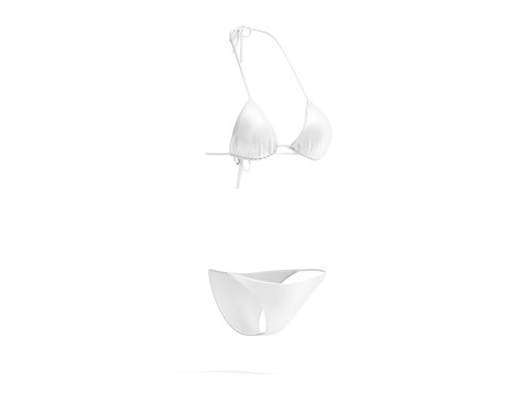 White Beach Women Bikini - female string summer swimsuit 3D Model