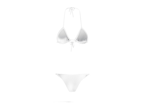 White Beach Women Bikini - female string summer swimsuit 3D मॉडल