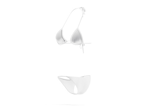White Beach Women Bikini - female string summer swimsuit 3D मॉडल