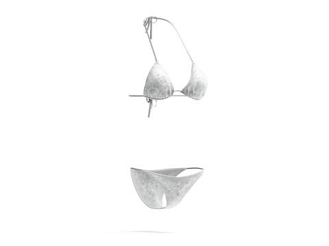 White Beach Women Bikini - female string summer swimsuit 3D मॉडल