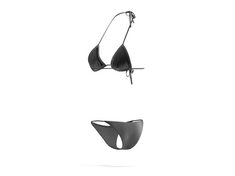 Czarne letnie bikini damskie - kobiecy strój plażowy typu tankini Model 3D