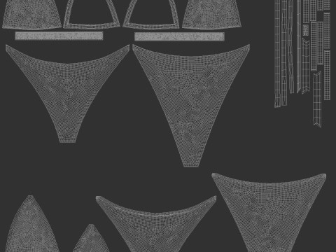 Czarne letnie bikini damskie - kobiecy strój plażowy typu tankini Model 3D