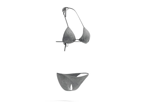 Czarne letnie bikini damskie - kobiecy strój plażowy typu tankini Model 3D