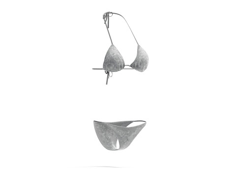 Czarne letnie bikini damskie - kobiecy strój plażowy typu tankini Model 3D