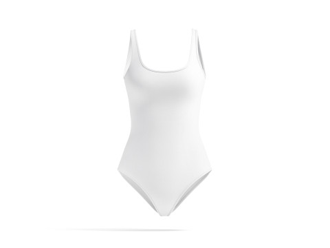 White Women One-Piece Swimsuit - female swim onepiece beachwear Model 3D