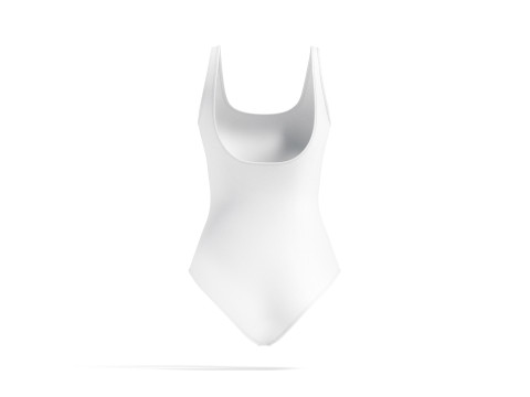 White Women One-Piece Swimsuit - female swim onepiece beachwear Model 3D