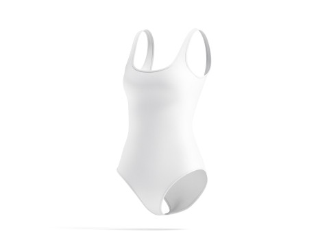 White Women One-Piece Swimsuit - female swim onepiece beachwear Model 3D