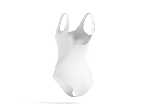 White Women One-Piece Swimsuit - female swim onepiece beachwear Model 3D