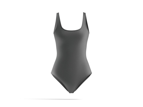 Beach Women Black Swimsuit - female sunbath swim bodysuit Model 3D