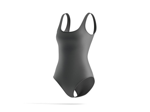 Beach Women Black Swimsuit - female sunbath swim bodysuit 3D Model
