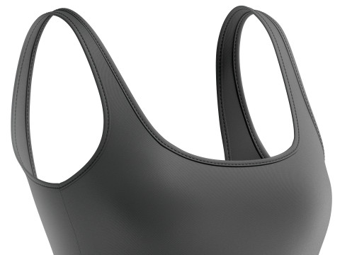 Beach Women Black Swimsuit - female sunbath swim bodysuit 3D Model