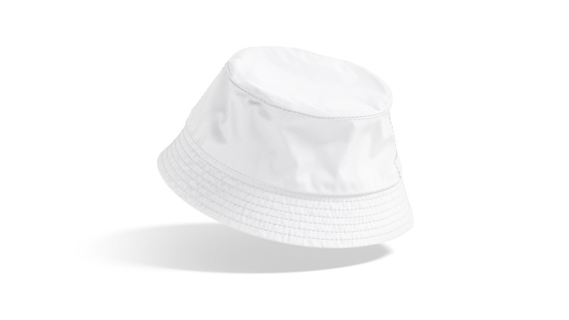 White Nylon Bucket Hat - brim summer panama cap Model 3D .c4d .max .obj .3ds .fbx .stl .blend