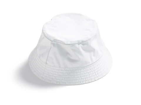 White Nylon Bucket Hat - brim summer panama cap 3D Model