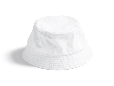 White Nylon Bucket Hat - brim summer panama cap Model 3D