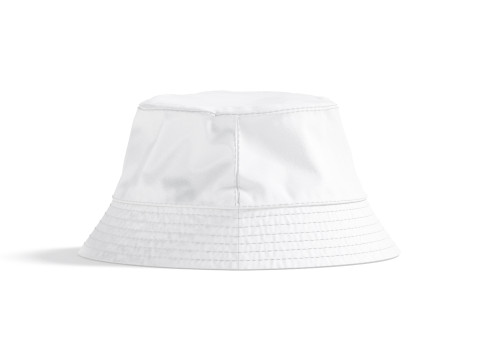 White Nylon Bucket Hat - brim summer panama cap Model 3D