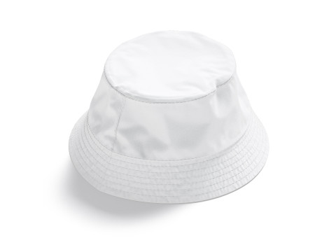 White Nylon Bucket Hat - brim summer panama cap Model 3D