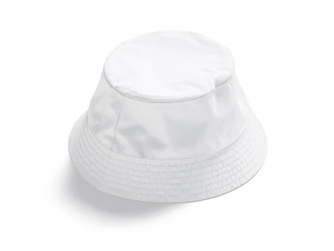 White Nylon Bucket Hat - brim summer panama cap 3D Model