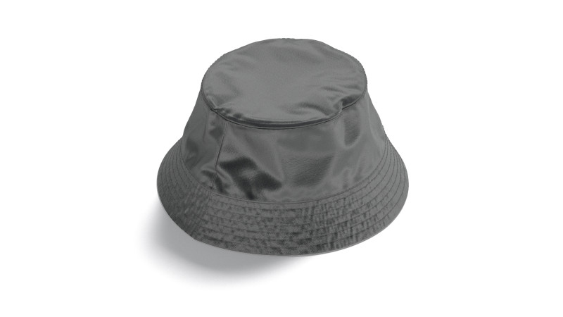 Black Nylon Bucket Hat - polyester headwear sunhat 3D Model .c4d .max .obj .3ds .fbx .stl .blend